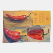 Botanical Watercolor Chillie Kitchen  Theedoek (Horizontaal)