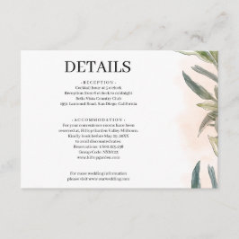 Botanical Watercolor Wedding Enclosure Card Informatiekaartje