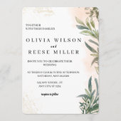 Botanical Watercolor Wedding Invitation Kaart (Voorkant)