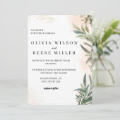 Botanical Watercolor Wedding Invitation  Kaart (Staand voorkant)