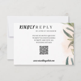 Botanical Watercolor Wedding RSVP Card Kaartje