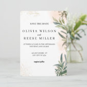 Botanical Watercolor Wedding Save the Date Kaart (Staand voorkant)