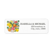Botanical Wedding Address Citrus Waterverf Etiket (Voorkant)