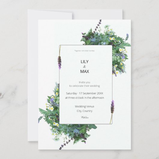 Botanical Wedding Invitation | Elegant Wildflower  (Devant)