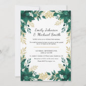 Botanical Wedding Invitation with Green Leaves (Devant)