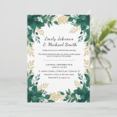 Botanical Wedding Invitation with Green Leaves (Debout devant)
