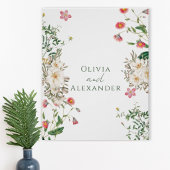 Botanical Wedding Poster with Soft Floral Frame