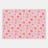 Botanical Wildflower Dandelion Pink Pattern  Inpakpapier Vel (Voorkant 2)