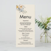 Botanical wildflowers garden floral Wedding Menu (Debout devant)