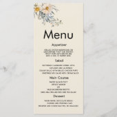 Botanical wildflowers garden floral Wedding Menu (Devant)