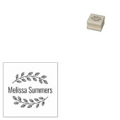 Botanical Wreath Top Bottom Branch Custom Name 1x1 Rubberstempel (Gestempeld)