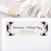 Botanicals in Blauw Wit en Goud Bloemen Etiket (Insitu)