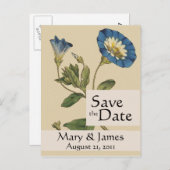 Botanicals Morning Glory Bewaar de datum Aankondigingskaart (Voorkant / Achterkant)