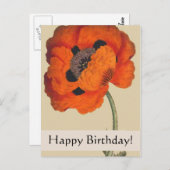  Botanicals Poppy Birthday Kaart (Voorkant / Achterkant)