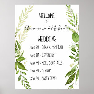 Botanicals Wedding Ceremony Welkomstbord Poster