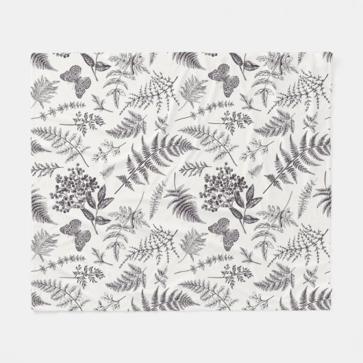 botanie & vlinderpatroon fleece deken (Voorkant (Horizontaal))
