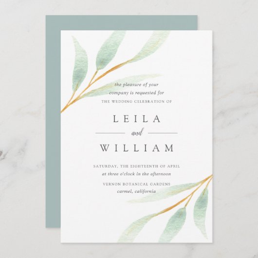 Botanique aérienne | Faire-part de mariage (Devant / Derrière)