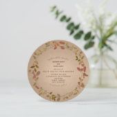 Botanique Autumn Round Faire-part de mariage (Debout devant)