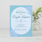 Botanique Baby Boy Shower Invitation (Debout devant)