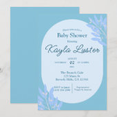 Botanique Baby Boy Shower Invitation (Devant / Derrière)