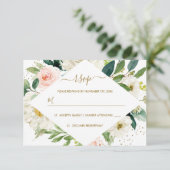 Botanique Blush Gold Floral Wedding RSVP (Debout devant)