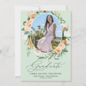 Botanique Boho Green Photo Faire-part de graduatio (Devant)