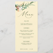 Botanique Boho Greenery Pastel Yellow Mariage Menu (Devant)