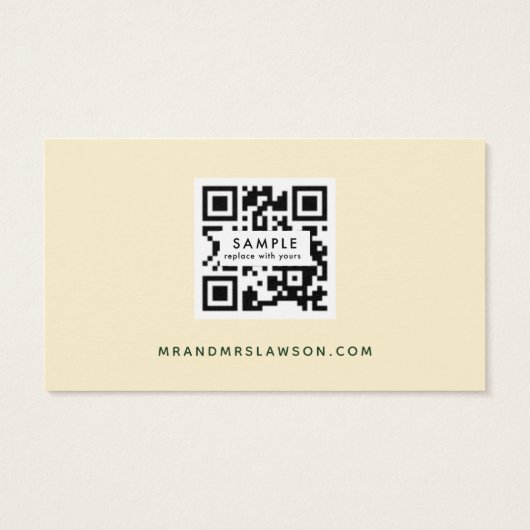 Botanique Boho Jaune Mariage QR Code carte RSVP (Dos)