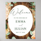 Botanique Boho Rustic Grange Mariage Affiche de bi (Devant)