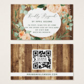 Botanique Boho Rustique Mariage QR Code carte RSVP (Devant & derrière)