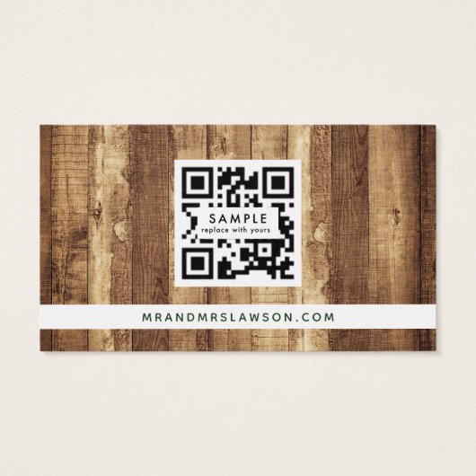 Botanique Boho Rustique Mariage QR Code carte RSVP (Dos)