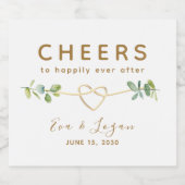 Botanique Cheval Mariage Sparkling Wine Étiquette (Étiquettes simples)