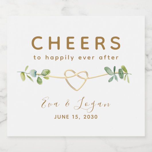 Botanique Cheval Mariage Sparkling Wine Étiquette (Étiquettes simples)