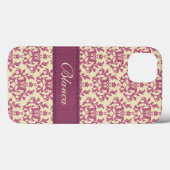 Botanique damas rose prune citron nom iphone coque (Verso (horizontal))