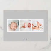 Botanique d'argent | Faire-part de naissance de re (Verso)