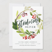 Botanique de Noël introduction faire-part de naiss (Devant)