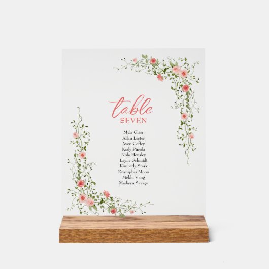 Botanique Elegant rose roses Script Mariage (Recto)