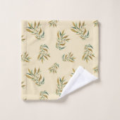 Botanique esthétique Motif or et brindilles vertes (Gant de toilette)
