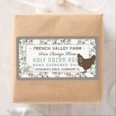 Botanique Étiquette de carton d'oeuf avec Hen et O (En situation)