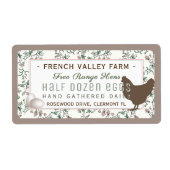 Botanique Étiquette de carton d'oeuf avec Hen et O (Devant)