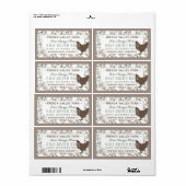 Botanique Étiquette de carton d'oeuf avec Hen et O (Feuille entière)