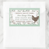 Botanique Étiquette de carton d'oeuf avec Hen et O (Sac)