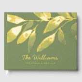 Botanique Feuille Sage Green Foil Livre d'invité P (Recto)