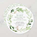 Botanique Feuille verte Bébé Brunch Invitation<br><div class="desc">Belle feuille verte peinte à la main avec un beau cadre en aquarelle sur un arrière - plan blanc. Retournez notre invitation pour voir une feuille de coordination pour une touche spéciale supplémentaire. Visitez notre boutique pour voir toute notre collection de baby showers en feuilles vertes.</div>