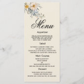 Botanique fleur sauvage jardin fleuri Mariage Menu (Devant)