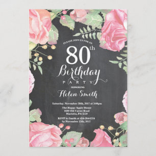 Botanique Floral 80e anniversaire Invitation