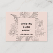 Botanique Floral Blush Beauté Salon Carte de fidél (Devant)