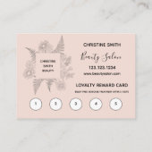 Botanique Floral Blush Beauté Salon Carte de fidél (Dos)