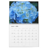 Botanique floral d'hortensia de calendrier bleu de (Mar 2026)