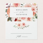 Botanique Floral Jardin Mariage Carte Place (Outside Unfolded)